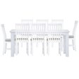 Laelia 9pc Dining Set 220cm Table 8 Chair Acacia Wood Coastal Furniture - White on Sale