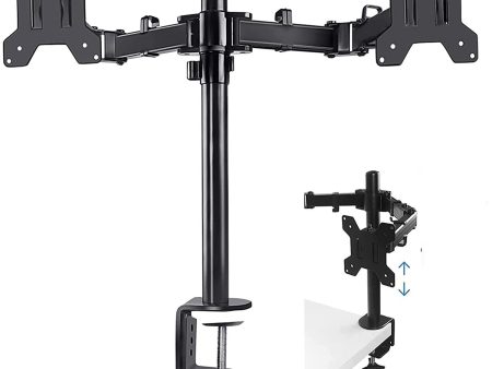 360 Degree Rotation Dual LCD LED Monitor Desk Mount Stand Fits 2 Screens Up to 27  Online