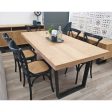 Petunia  9pc 210cm Dining Table Set 8 Cross Back Chair Elm Timber Wood Metal Leg For Sale