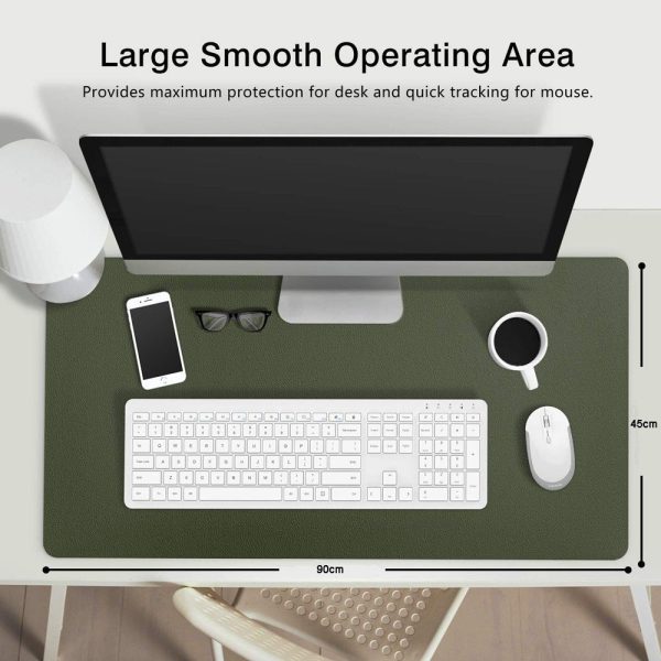 Orange 90cm*45cm Dual Side Office Desk Pad Waterproof PU Leather Computer Mouse Pad Supply