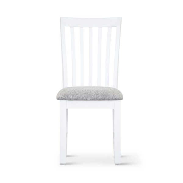 Laelia Dining Chair Set of 2 Solid Acacia Timber Wood Coastal Furniture - White For Sale