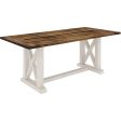 Erica Dining Table 200cm Solid Acacia Timber Wood Hampton Furniture Brown White Online Sale