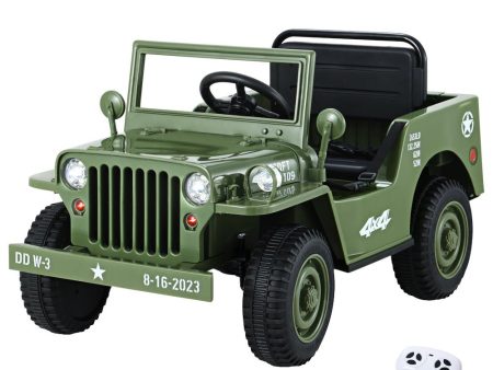 Rigo Kids Ride On Car Off Road Military Toy Cars 12V Olive on Sale