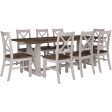 Erica 9pc Dining Set 240cm Table 8 Chair Solid Acacia Wood Timber Brown White Fashion