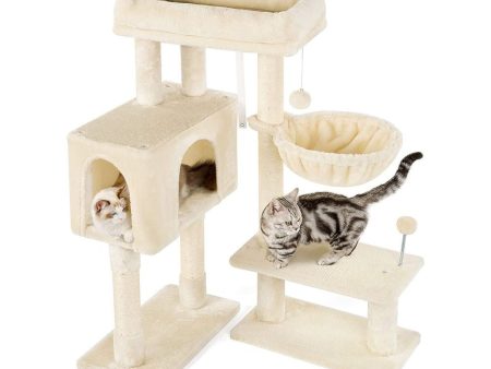 Adjustable Plush Cat Tree | 97cm Brown Sale