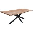 Lantana Dining Table 210cm Live Edge Solid Acacia Timber Wood Metal Leg -Natural Online