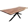 Lantana Dining Table 240cm Live Edge Solid Acacia Timber Wood Metal Leg -Natural Online