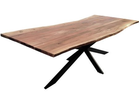 Lantana Dining Table 240cm Live Edge Solid Acacia Timber Wood Metal Leg -Natural Online