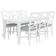 Daisy 7pc Dining Set 180cm Table 6 Chair Acacia Wood Hampton Furniture - White Sale