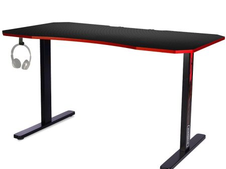 OVERDRIVE Gaming Desk 139cm PC Setup Table Computer Carbon Fiber Style Black Hot on Sale