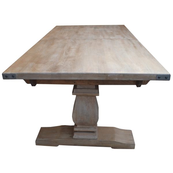 Gloriosa Dining Table 258-348cm Extendable Pedestal Mango Wood - Honey Wash Online Sale