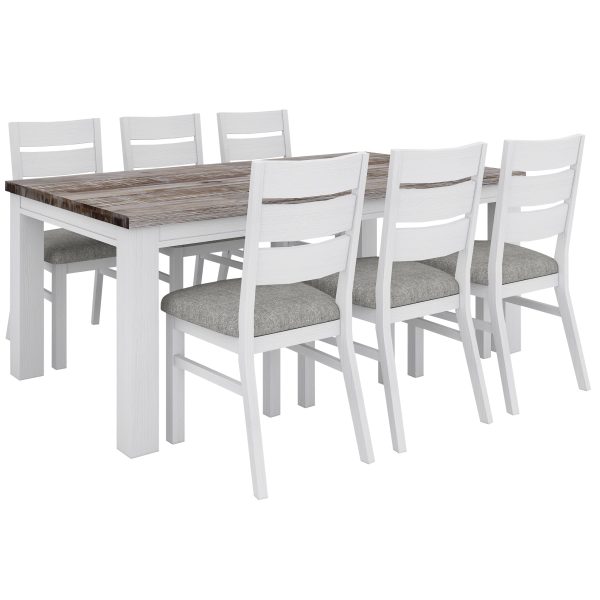 Plumeria Dining Chair Set of 2 Solid Acacia Wood Dining Furniture - White Brush Online now