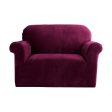 Artiss Velvet Sofa Cover Plush Couch Cover Lounge Slipcover 1 Seater Ruby Red For Cheap