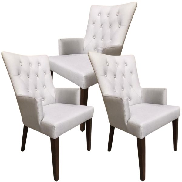 Florence  Set of 3 Carver Fabric Dining Chair French Provincial Solid Timber on Sale