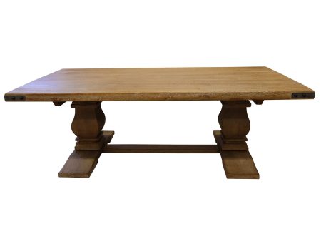 Gloriosa Coffee Table 140cm Pedestal Solid Mango Timber Wood - Honey Wash Online now