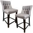 Florence  2pc High Fabric Dining Chair Bar Stool French Provincial Solid Timber Supply