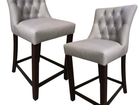 Florence  2pc High Fabric Dining Chair Bar Stool French Provincial Solid Timber Supply