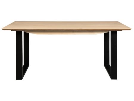 Aconite Dining Table 180cm Solid Messmate Timber Wood Black Metal Leg - Natural Discount