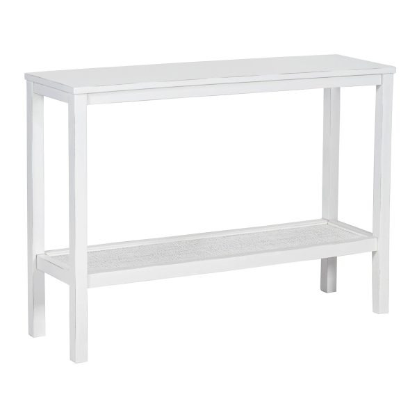 Jasmine Console Hallway Entry Table 110cm Mindi Timber Wood Rattan  - White Online now