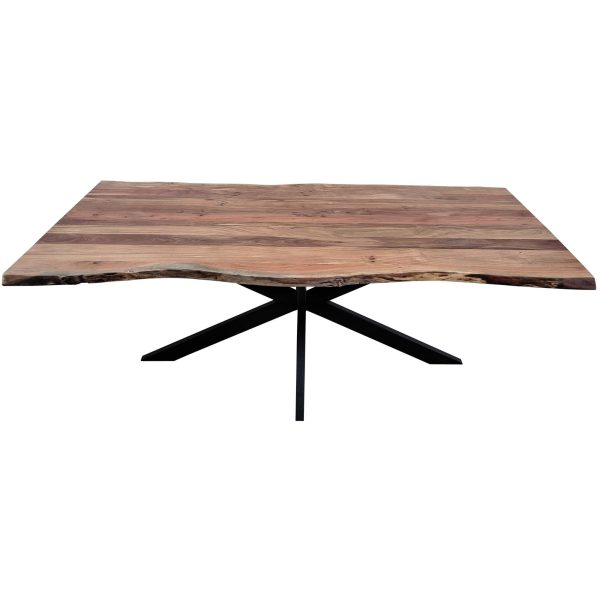 Lantana Dining Table 210cm Live Edge Solid Acacia Timber Wood Metal Leg -Natural Online