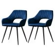 Artiss Set of 2 Caitlee Dining Chairs Kitchen Chairs Velvet Upholstered Blue Fashion