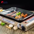 Portable Gas Burner Stove with Inset Non Stick Cooking Pan Cooker Butane Camping 35mm Cooking Pan Online now