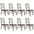 Erica X-Back Dining Chair Set of 8 Solid Acacia Timber Wood Hampton Brown White Online now