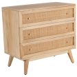 Olearia  Storage Cabinet Buffet Chest of 3 Drawer Mango Wood Rattan Natural Online Sale