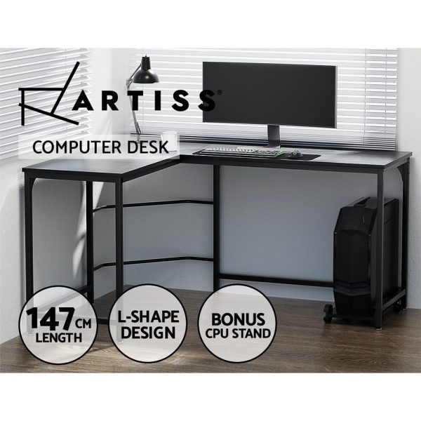 Artiss Corner Computer Desk L-Shaped Student Home Office Study Table Workstation Fashion