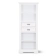 Laelia Bookshelf Bookcase 4 Tier Solid Acacia Wood Coastal Furniture - White Discount