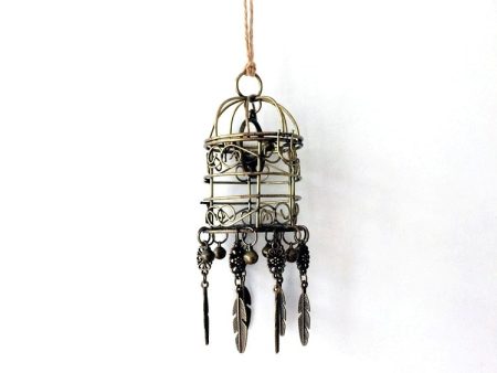 Vintage Bird Cage Ornament | Dream Catcher Win Chime Design on Sale