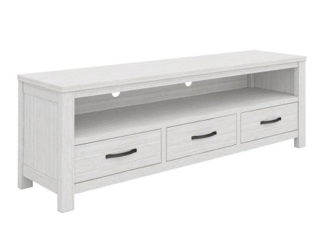 Foxglove ETU Entertainment TV Unit 166cm 3 Drawer Solid Mt Ash Wood - White For Discount