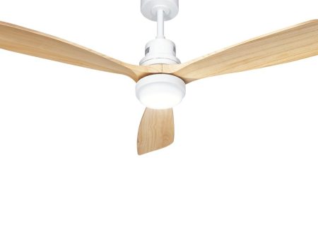 Devanti 52   Ceiling Fan LED Light Remote Control Wooden Blades Timer Fans Supply