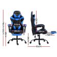 Artiss Office Chair Leather Gaming Chairs Footrest Recliner Study Work Blue Sale