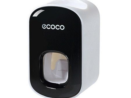 Ecoco Wall mount auto ands Free Toothpaste Dispenser Automatic Toothpaste Squeezer Bathroom Toothpaste Holder Black For Discount