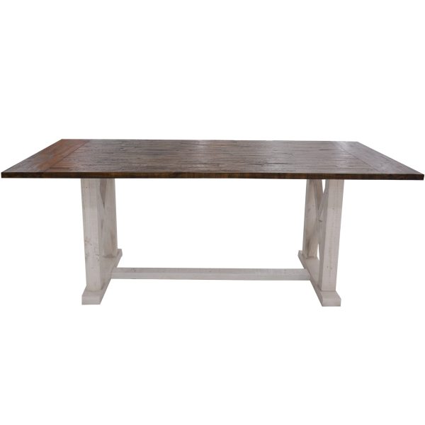 Erica Dining Table 200cm Solid Acacia Timber Wood Hampton Furniture Brown White Online Sale