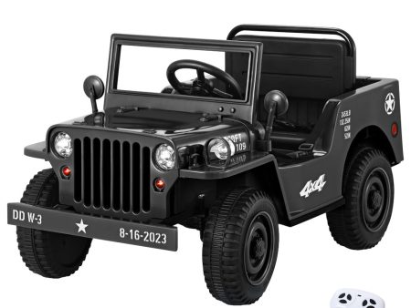 Rigo Kids Ride On Car Off Road Military Toy Cars 12V Black Hot on Sale