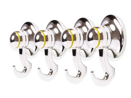 KiahLoc 4PC Chrome 56mm Suction Hook Removable Online Sale