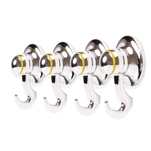 KiahLoc 4PC Chrome 56mm Suction Hook Removable Online Sale