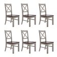 Erica X-Back Dining Chair Set of 6 Solid Acacia Timber Wood Hampton Brown White Discount