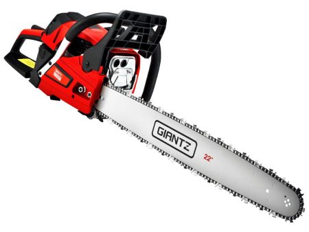 Giantz Chainsaw 58cc Petrol Commercial Pruning Chain Saw E-Start 22   Bar Top Sale