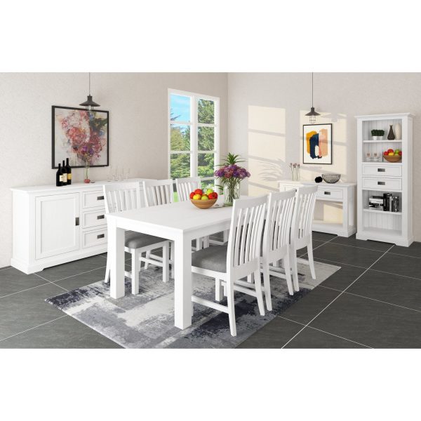 Laelia 7pc Dining Set 180cm Table 6 Chair Acacia Wood Coastal Furniture - White Online