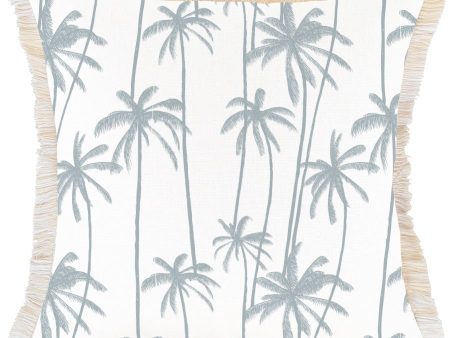 Cushion Cover-Coastal Fringe-Tall-Palms-Smoke-60cm x 60cm Online Sale