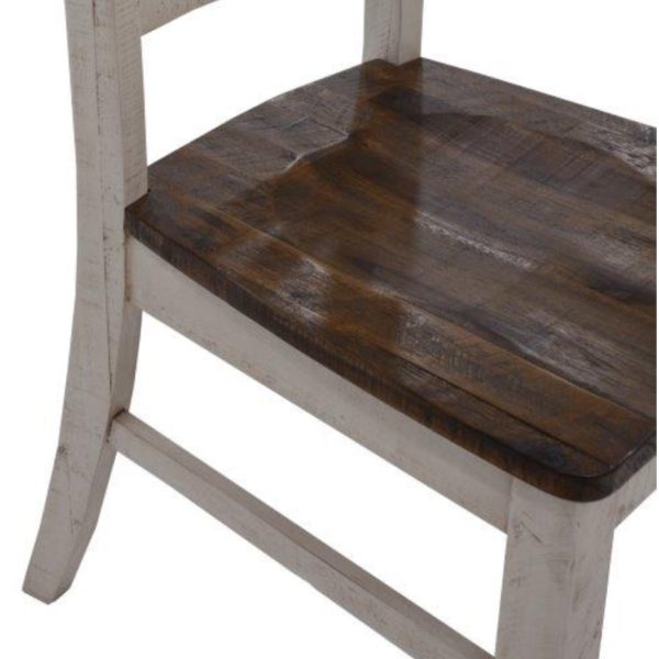 Erica X-Back Dining Chair Set of 8 Solid Acacia Timber Wood Hampton Brown White Online now