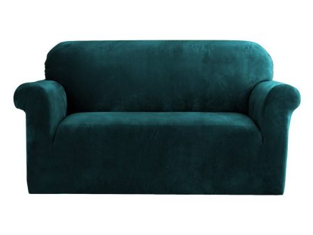 Artiss Velvet Sofa Cover Plush Couch Cover Lounge Slipcover 2 Seater Agate Green Online Hot Sale