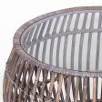 Sage 70cm Glass Topped Rattan Round Coffee Table - Natural Fashion