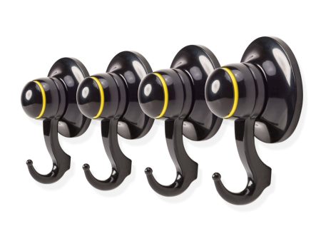 KiahLoc 4PC Black 56mm Suction Hook Removable Fashion