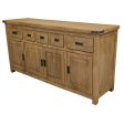 Gloriosa Buffet Table 180cm 4 Door 5 Drawer Solid Mango Timber Wood - Honey Wash Online