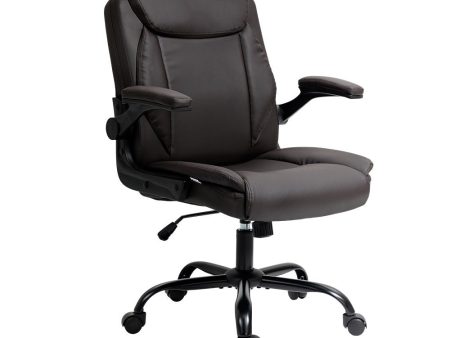 Artiss Office Chair Gaming Computer Executive Chairs Leather Tilt Swivel Brown Discount