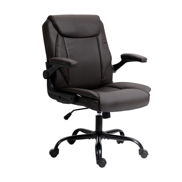 Artiss Office Chair Gaming Computer Executive Chairs Leather Tilt Swivel Brown Discount